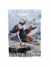 Puffin Print Scarf with Tassels